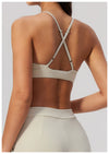 SPARK Women's Brushed V-Neck Cross-Back Yoga Bra ZC8793
