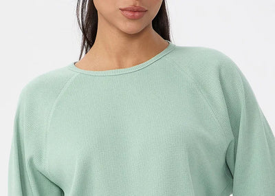 SPARK Women's Waffle Solid Color Sweatshirts YEL52569