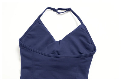 SPARK Seamless Halter V-Neck Open-Back Tank Top ZC4535