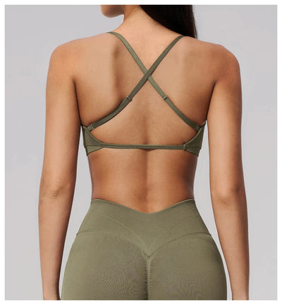 SPARK Seamless Ribbed 3-Way Convertible Yoga Sports Bra ZC3597