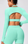 SPARK Women's Thin Smock with Open Back Fitness Cropped Top RX2376