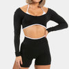 SPARK Fake Two Pieces Fitness Cropped Top RXW3006