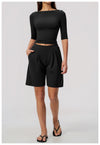 SPARK Women's Fitted Boat Neck Workout Shirt ZC8793
