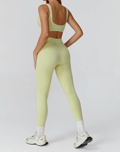 SPARK Contrast Color Sanded Folded High Waist Leggings ZC7028