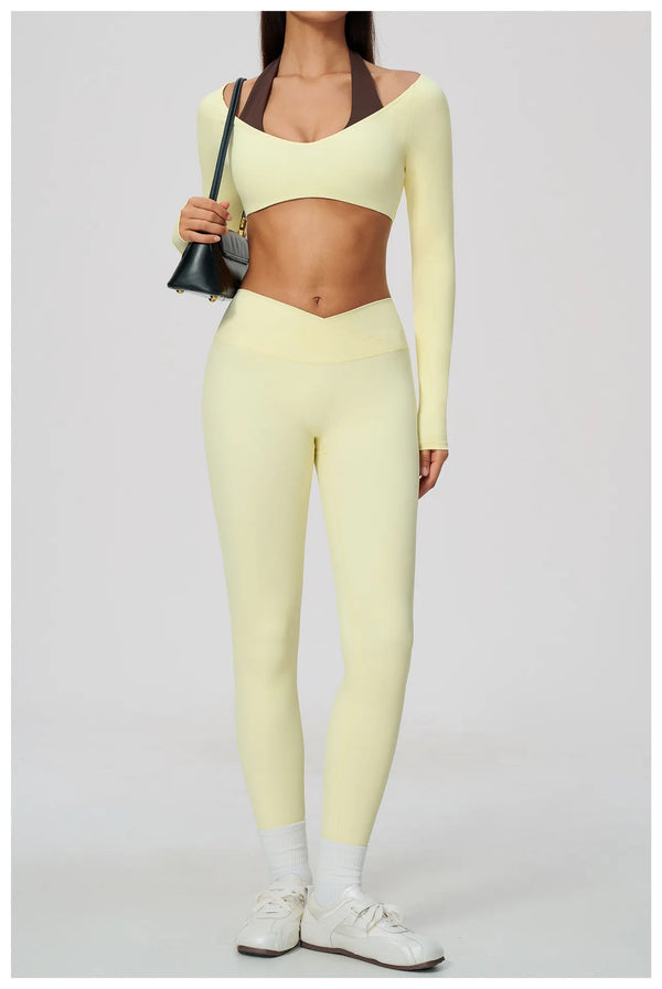 SPARK Women's Naked-Feel Cross Waist Yoga Leggings ZC2588