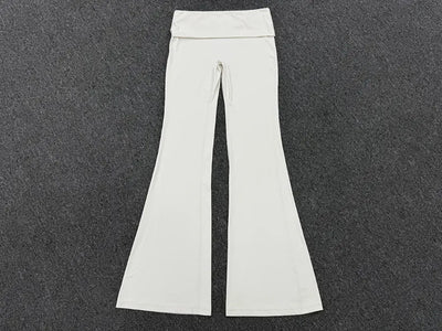 SPARK Women’s Fold-Over Waist Butt-Lifting Yoga Flare Pants TF2257