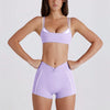 SPARK Contrast White Stripe Fake Two-Piece Twist Sports Bra QY6549