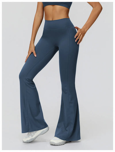 Back Waist Scrunch Flared Pants for Women 