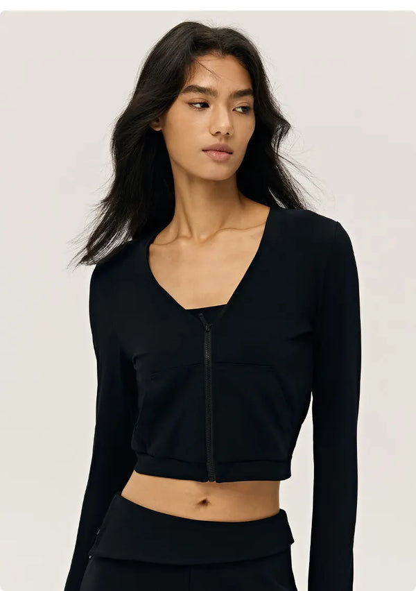 SPARK Women’s Cropped V-Neck Workout Jacket DS126067