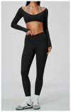 Spark Women's 2-in-1 Halter Long Sleeve Yoga Crop Top ZC2588