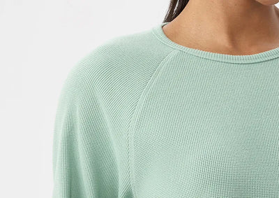 SPARK Women's Waffle Solid Color Sweatshirts YEL52569