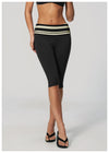 SPARK New Brushed Retro Polka Dot Fold-Over Yoga Capri ZC4549