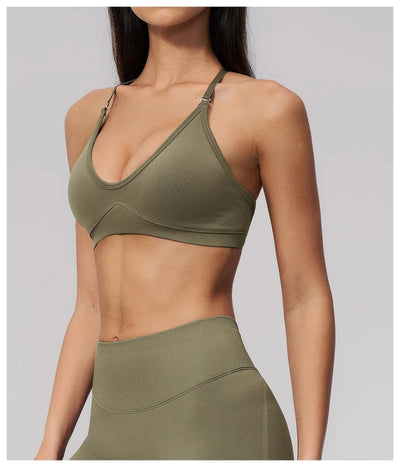 SPARK Seamless Ribbed 3-Way Convertible Yoga Sports Bra ZC3597
