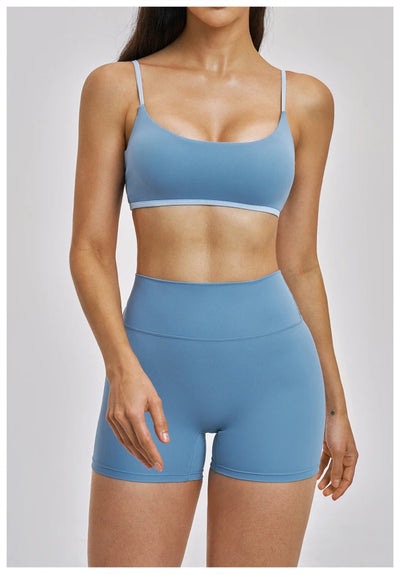 SPARK Women's Color Block Spaghetti Strap Yoga Bra ZC6116