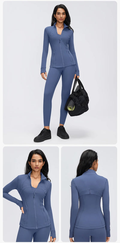 SPARK Women's Slim-Fit Zip-Up Yoga Jacket DQ26110