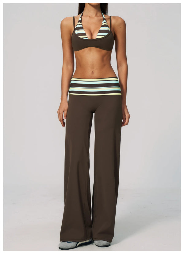 SPARK Retro Polka Dot Fold-Over Yoga Pants ZC4549