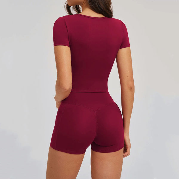SPARK Women's Wide Neck Yoga Short Sleeve ZC2539