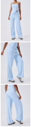SPARK High Waist Yoga Straight Leg Pants with Drawstring CY3346