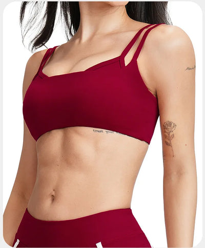 SPARK Double Shoulder Strap Back Irregular Yoga Fitness Bra ZC5079