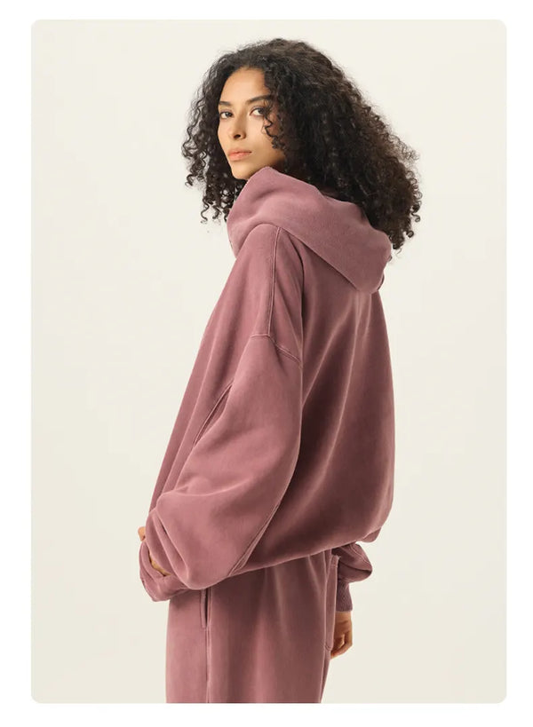 SPARK Unisex Washed-Style Plush-Lined Sweatshirt Set PL8305