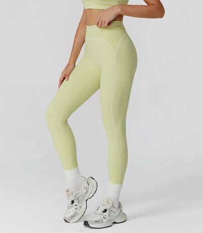 SPARK Contrast Color Sanded Folded High Waist Leggings ZC7028