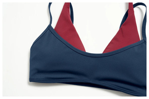 SPARK Women’s Color Block Fake Two-Piece Yoga Bra ZC2585
