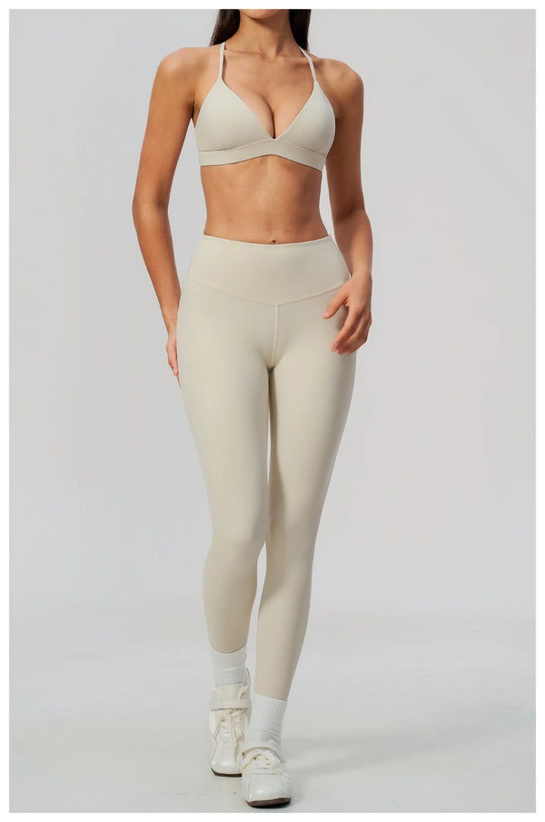 SPARK Women's Brushed V-Neck Cross-Back Yoga Bra ZC8793
