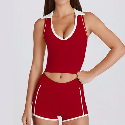 SPARK V-shaped Polo Collar Running Pilates Fitness Vest QY6537