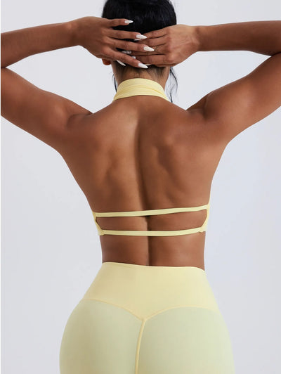 SPARK High Collar Halter Neck Shockproof Yoga Fitness Bra CY3509