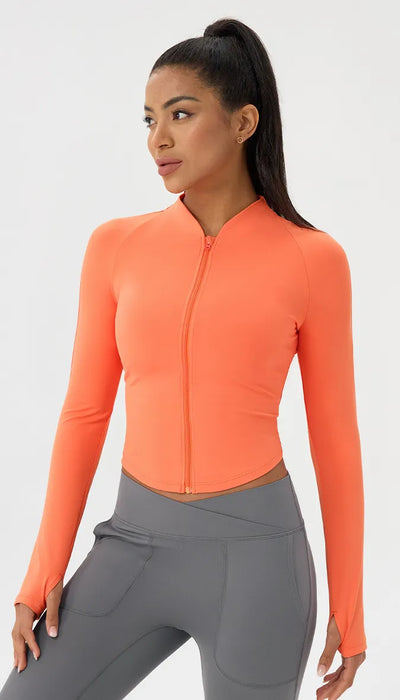 SPARK Yoga Jacket Stand Collar Tops For Women YEL52567