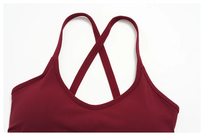 SPARK Women's Shockproof U-Neck Cross Back Yoga Sports Bra ZC5560