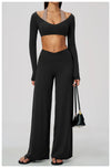Spark Women's 2-in-1 Halter Long Sleeve Yoga Crop Top ZC2588