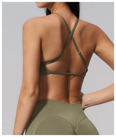 SPARK Seamless Ribbed 3-Way Convertible Yoga Sports Bra ZC3597