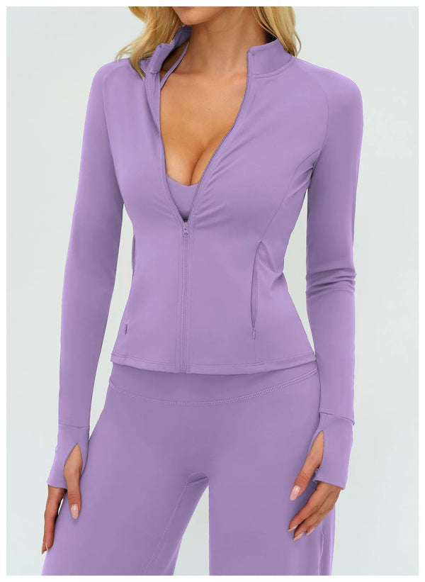 SPARK Yoga Long-sleeved Zip-up Pocket Jacket For Women ZC4510