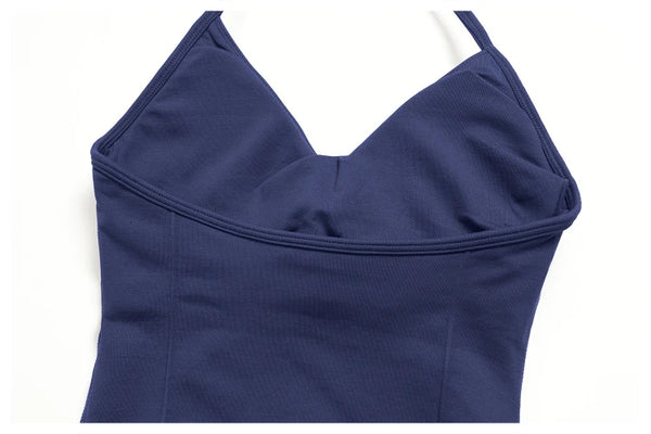 SPARK Seamless Halter V-Neck Open-Back Tank Top ZC4535