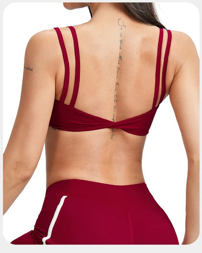 SPARK Double Shoulder Strap Back Irregular Yoga Fitness Bra ZC5079