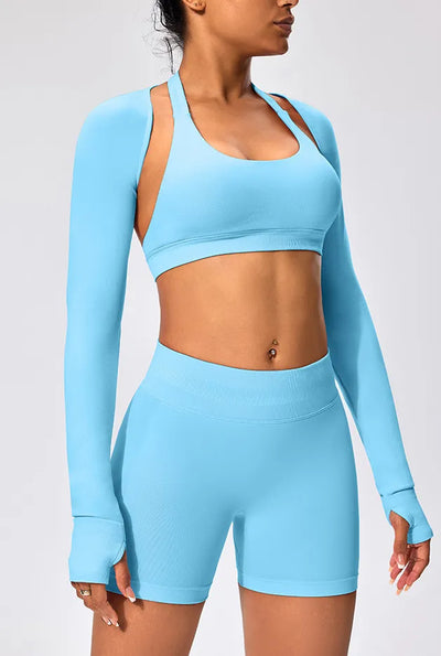 SPARK Women's Thin Smock with Open Back Fitness Cropped Top RX2376