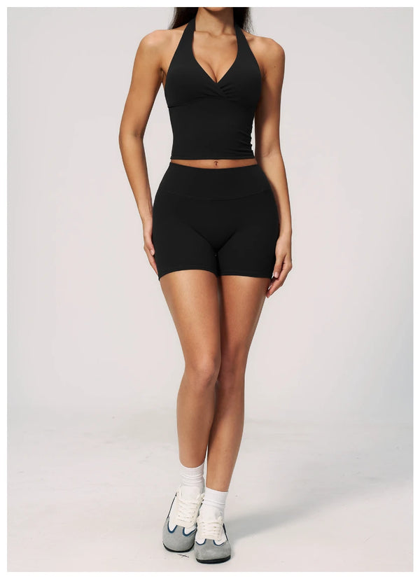 SPARK Women's Halter Deep V-neck Yoga Tank Top ZC4208