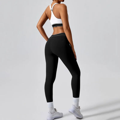 SPARK Contrast Color Two Piece Fitness Set JK235