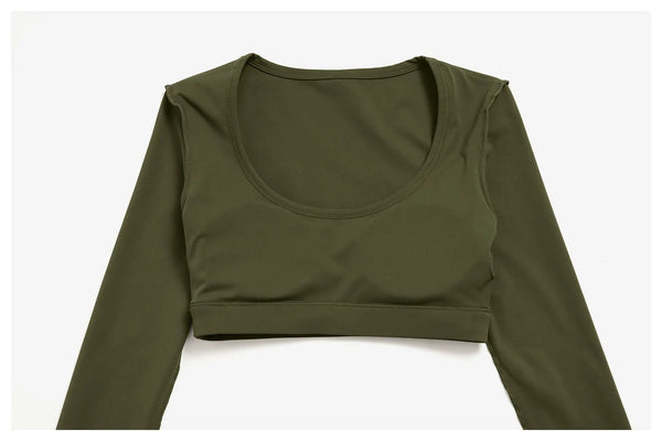SPARK Women's U-Neck Long-Sleeve Crop Yoga Top ZC9599