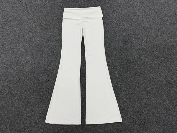 SPARK Women’s Fold-Over Waist Butt-Lifting Yoga Flare Pants TF2257