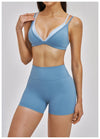 SPARK Women's Double-layer Fake Two-piece Color-Blocking Yoga Bra ZC6116