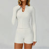 SPARK Ribbed Stand-up Collar Slim Yoga JacketZC3093