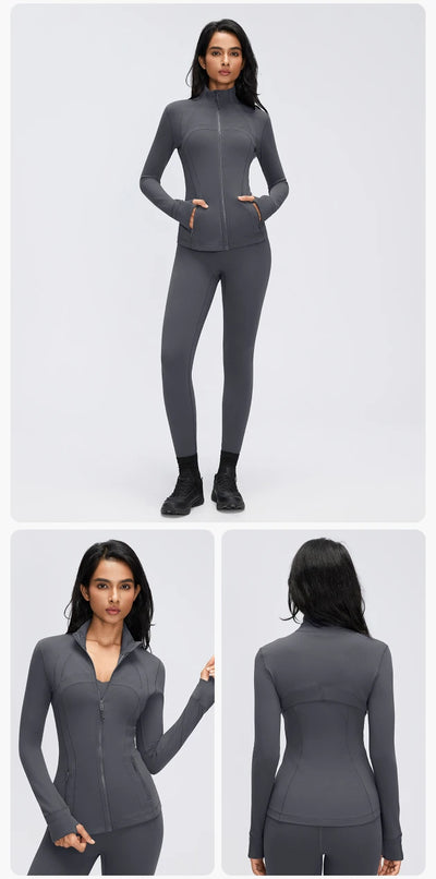 SPARK Women's Slim-Fit Zip-Up Yoga Jacket DQ26110