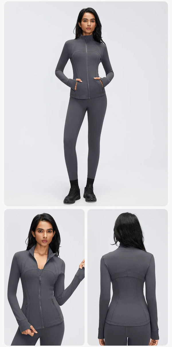 SPARK Women's Slim-Fit Zip-Up Yoga Jacket DQ26110