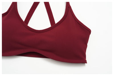 SPARK Women's Shockproof U-Neck Cross Back Yoga Sports Bra ZC5560