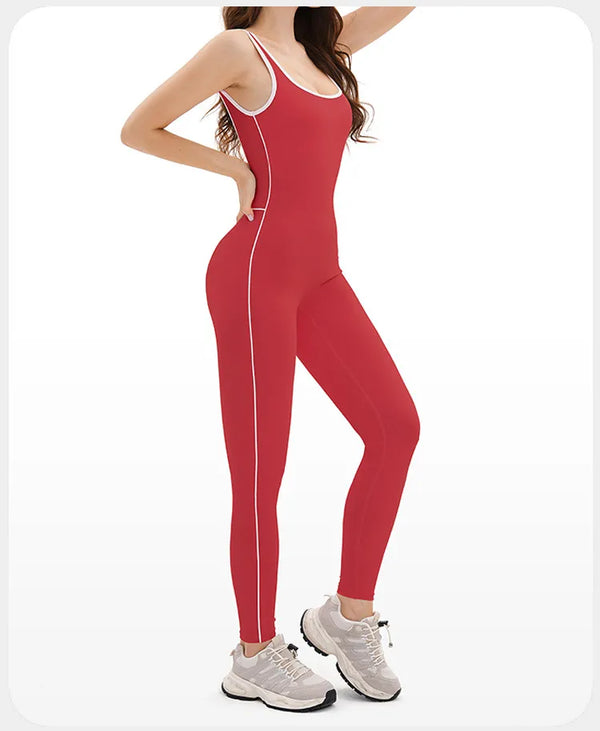 SPARK Naked Feel Yoga Bodysuit with Contrast Square Neck ZC9528