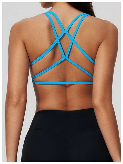 SPARK Women’s Cutout Crossover Back Naked-Feel Sports Bra ZC2578