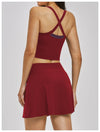 SPARK Women’s 2-in-1 Color Block Cross Back Yoga Tank Top ZC6116