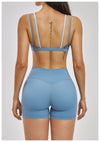 SPARK Women's Double-layer Fake Two-piece Color-Blocking Yoga Bra ZC6116
